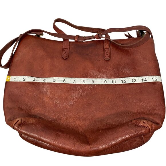Madewell Womens Large pebbled Leather Transport Tote Bag wine Brown 2018 neutral - Picture 14 of 15